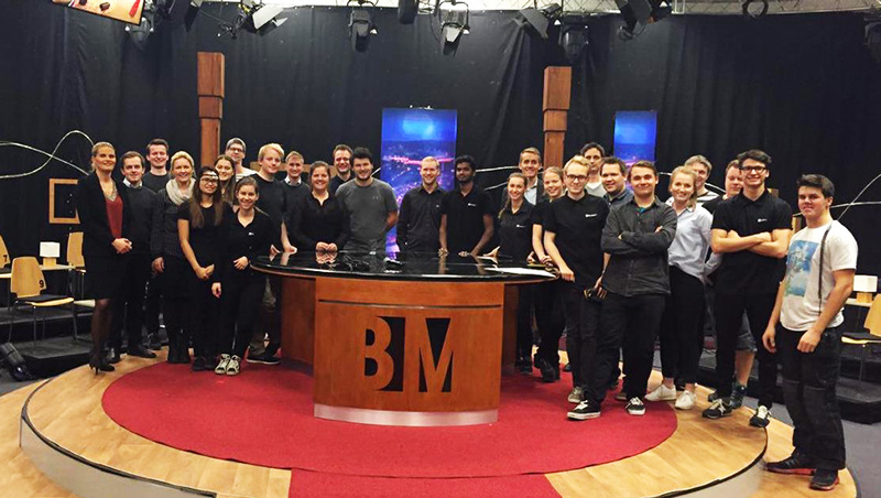 BrunstadTV-crew ved innspilling av en episode av «BrunstadMagasinet».