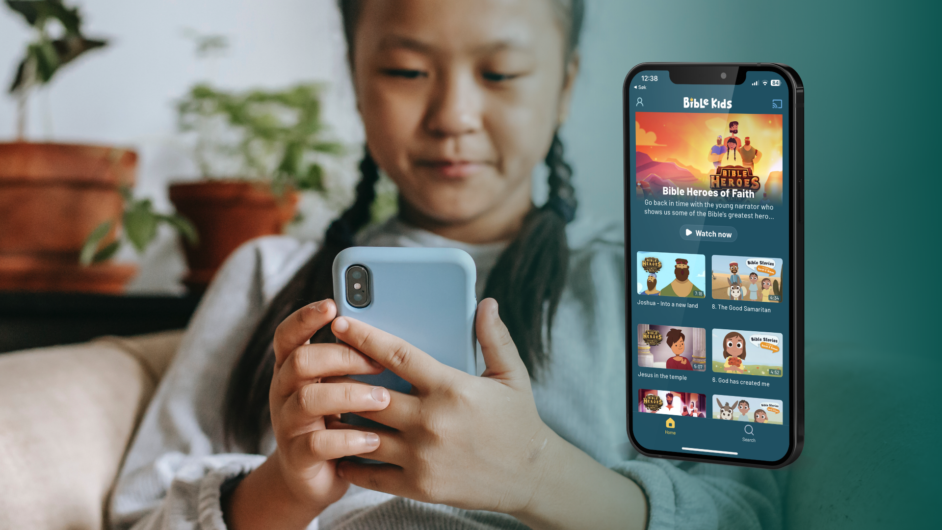 Bible Kids app på Google Play og App Store