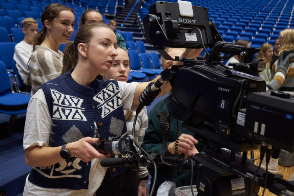 Youth are being trained in multi-camera production during the volunteer weekend.