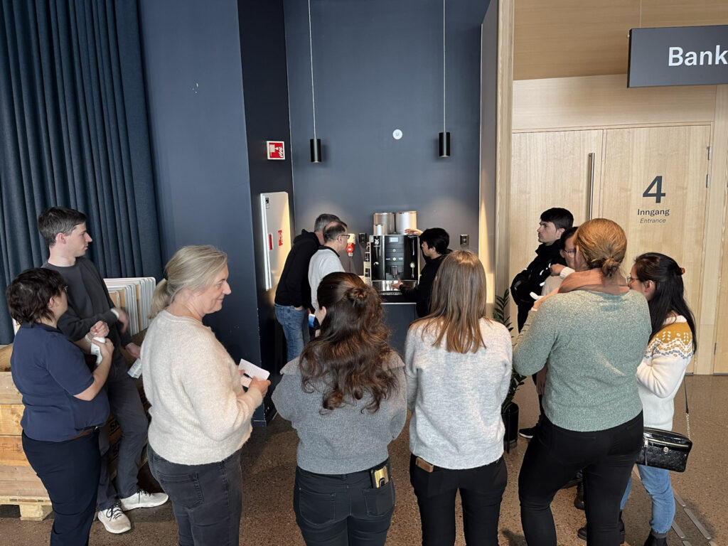 Queue at the coffee machine